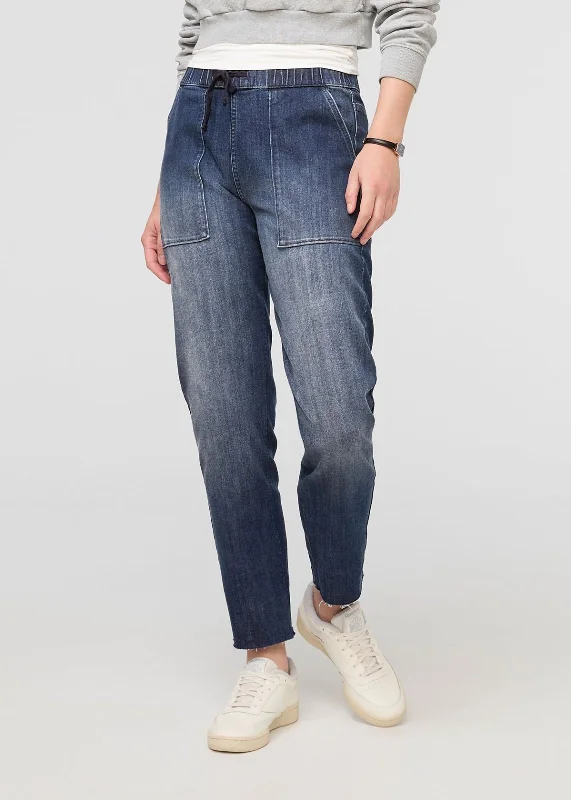 Performance Denim Harbour Pant - Medium Blue Comfortable Jogger Trousers