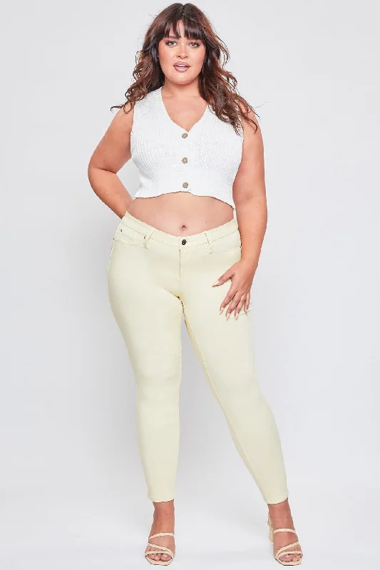 Women's Plus Hyperstretch Skinny Pants, Banana Cream Cozy Full-Length Pants