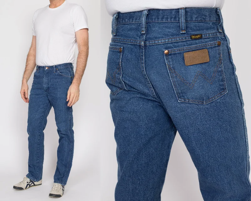 32x32 90s Wrangler Jeans Trendy Wide-Leg High-Waist Denim