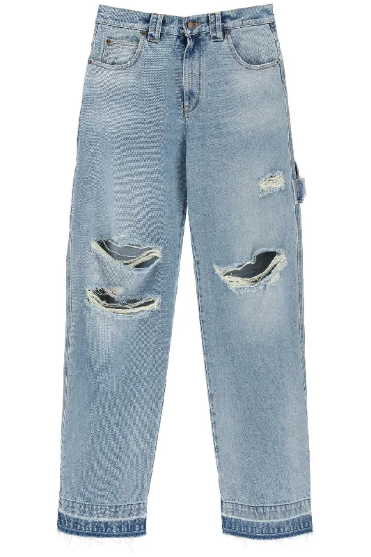 DARKPARK audrey cargo jeans with rips Stylish Stone-Wash Denim Jeans