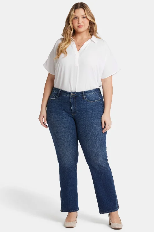 Barbara Bootcut Jeans In Plus Size - Olympus Fashionable Button-Front Jeans