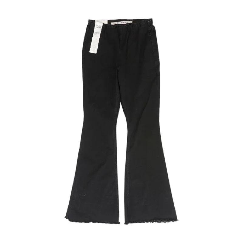 Black Solid Flare Jeans Stylish Slim Fit Denim