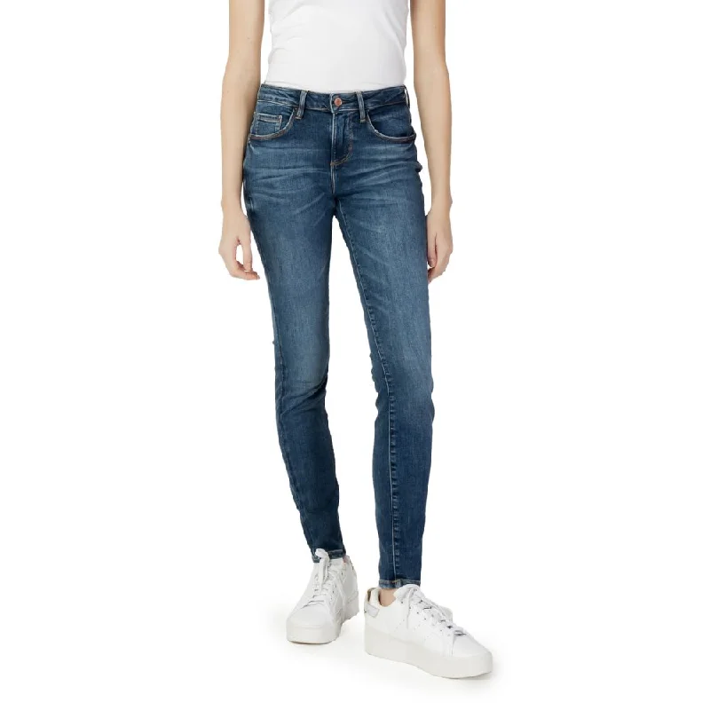 Blue Cotton Jeans & Pant Comfortable Drawstring Waist Jeans