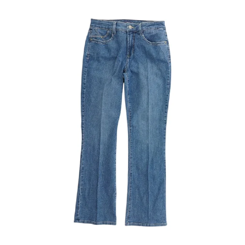 Blue Solid Bootcut Jeans Elegant Wide-Leg Jeans