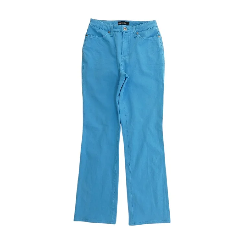 Blue Solid Jeans Fashionable Raw Edge Jeans