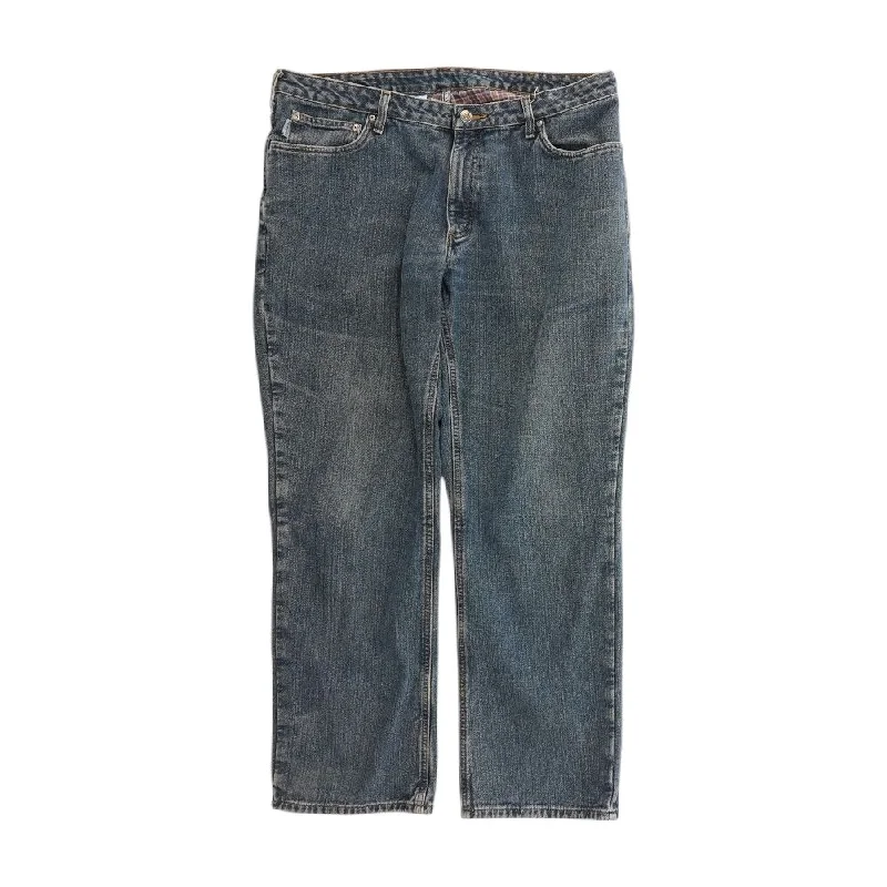 Blue Solid Jeans Chic Rolled Cuff Denim Jeans
