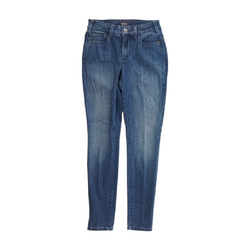 Blue Solid Skinny Leg Jeans Comfortable Faded High-Rise Jeans
