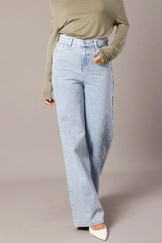 Denim Wide Leg Jean High Rise Trendy Skinny Fit Jeans