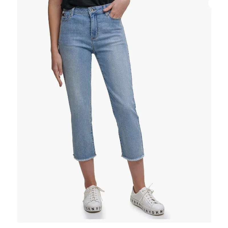 DKNY JEANS Womens Rivington Jeans 25 0 Light Blue Stretch Slim Straight Crop NWT Trendy Skinny Fit Jeans DKNY JEANS Womens Rivington Jeans 25 0 Light Blue Stretch Slim Straight Crop NWT Trendy Skinny Fit Jeans
