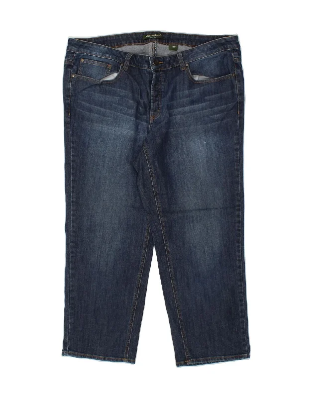 EDDIE BAUER Womens Tapered Cropped Jeans US 16 2XL W38 L26 Blue Cotton Comfortable Distressed Straight-Leg Jeans EDDIE BAUER Womens Tapered Cropped Jeans US 16 2XL W38 L26 Blue Cotton Comfortable Distressed Straight-Leg Jeans