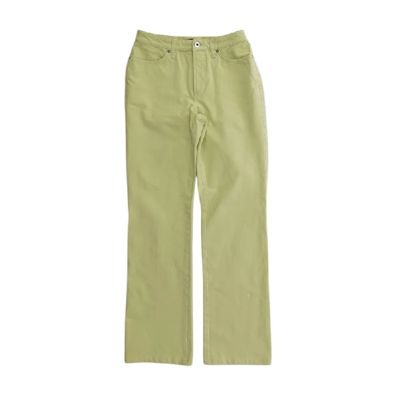 Green Solid Jeans Chic Rip-Detail High-Waist Jeans