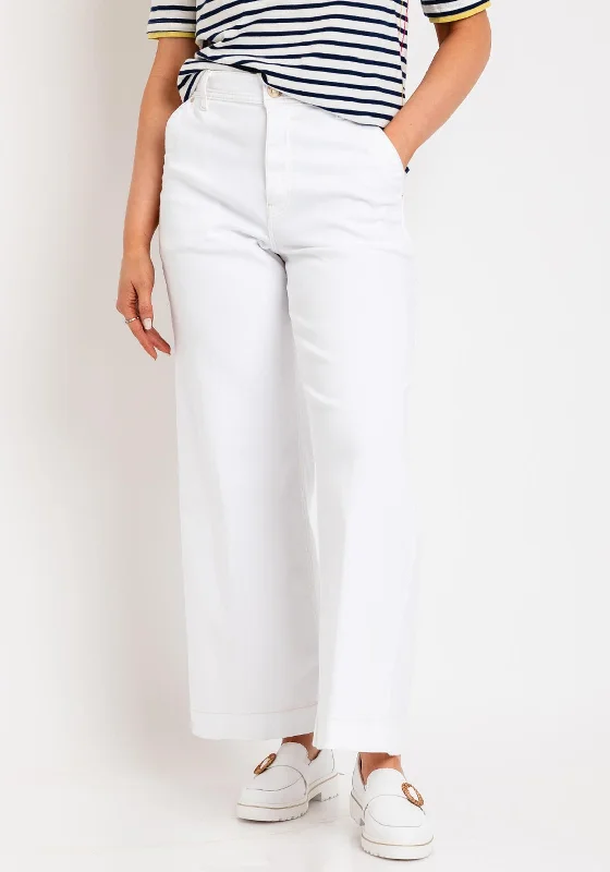 Guess High Rise Wide Leg Jeans, White Stylish Relaxed Fit Skinny Jeans