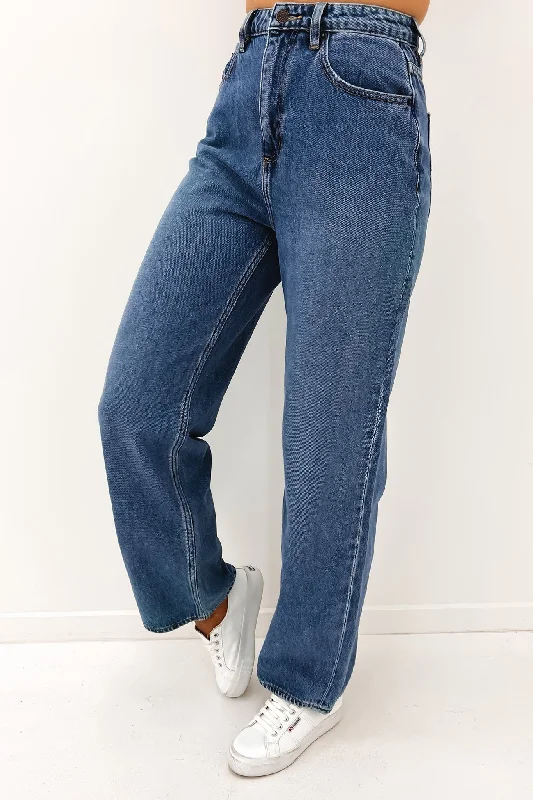 High Baggy Jean Tempo Blue Comfortable Zip-Up Skinny Jeans