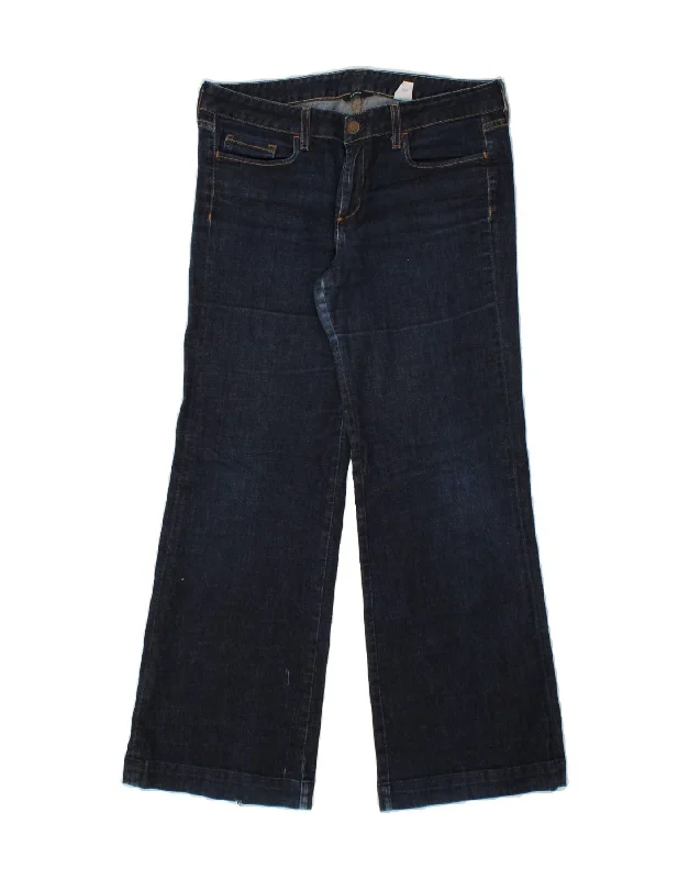 J. CREW Womens Flared Jeans US 10 Large W32 L30 Navy Blue Cotton Classic Black Denim Jeans J. CREW Womens Flared Jeans US 10 Large W32 L30 Navy Blue Cotton Classic Black Denim Jeans