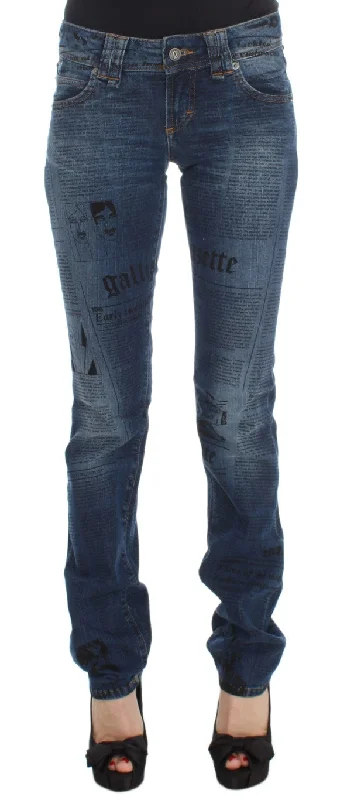 John Galliano Elegant Slim Bootcut Denim Jeans Fashionable Jeggings Style Jeans