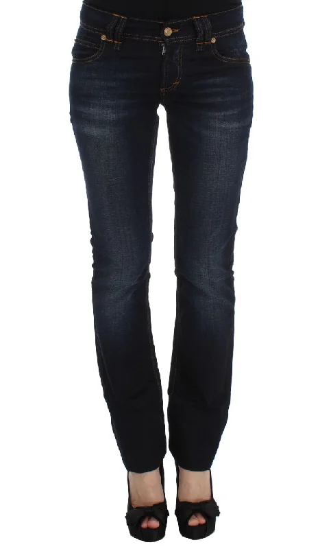 John Galliano Elegant Slim Fit Designer Jeans Fashionable Raw Hemmed Jeans