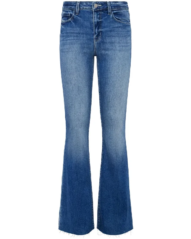High Rise Sera Flare Jean in Laguna Comfortable Faded High-Rise Jeans