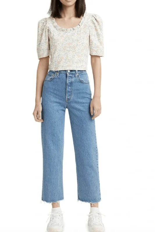 LEVI'S RIBCAGE JEANS - JAZZ WAVE Chic Ripped Jeans