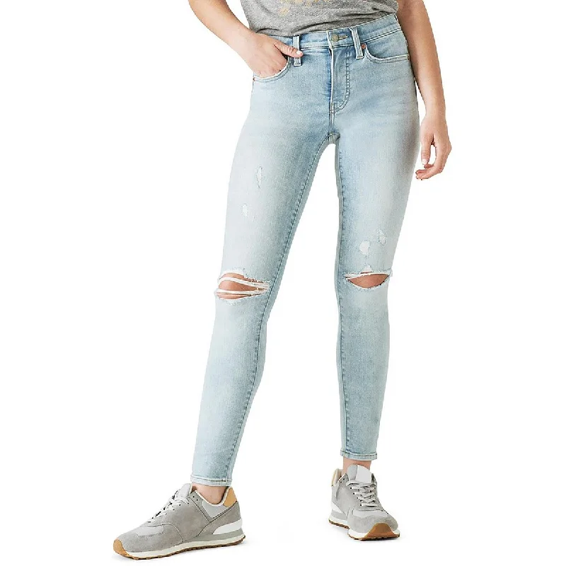 Lucky Brand Womens Destroyed Light Wash Skinny Jeans Fashionable Slim Fit Jeans