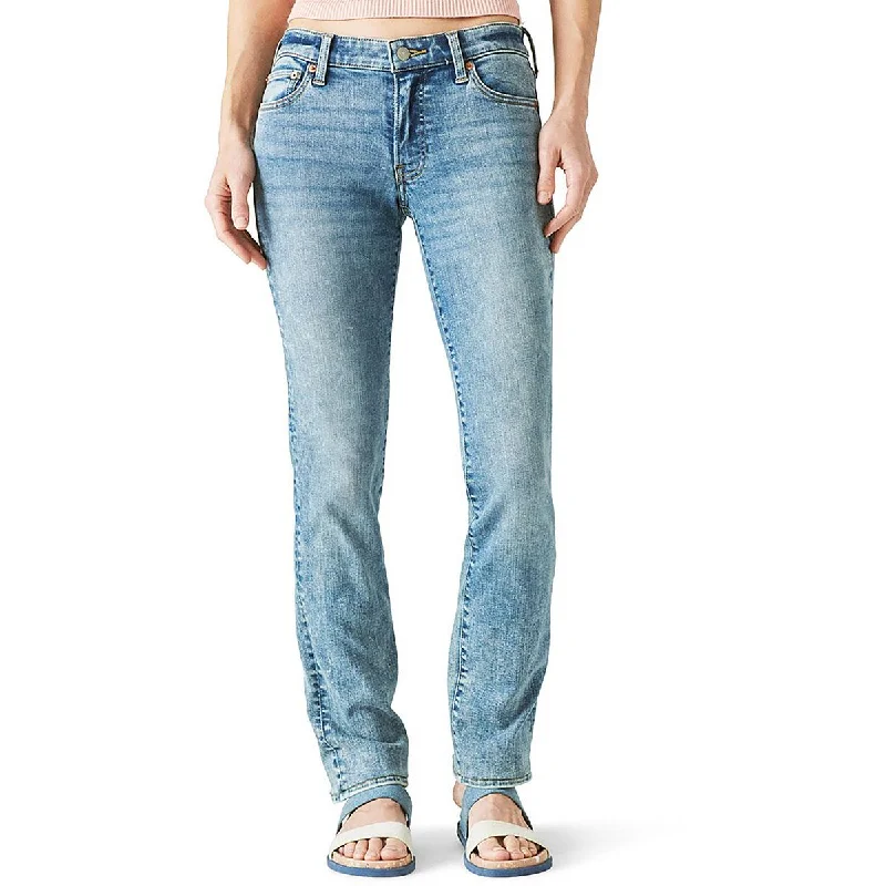 Lucky Brand Womens Sweet Mid-Rise Stretch Straight Leg Jeans Cozy Relaxed Fit Denim Jeans