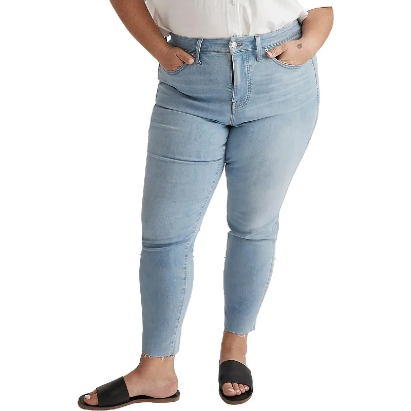Madewell Womens Plus High-Rise Cropped Skinny Jeans Trendy Vintage Denim Jeans