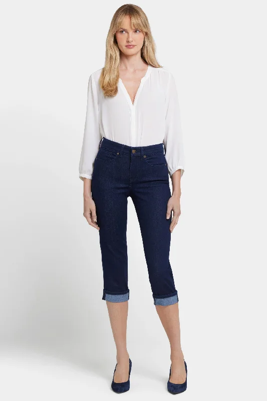 Marilyn Straight Crop Jeans - Rinse Comfortable Stretch Denim Jeans