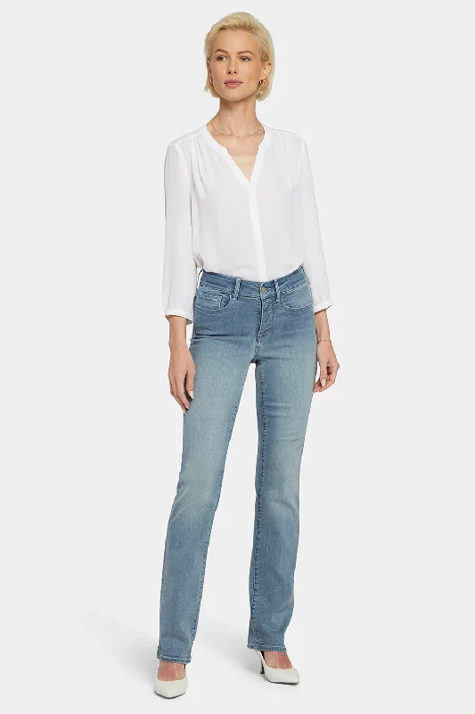 Marilyn Straight Jeans - Thistle Falls Fashionable Raw Edge Jeans