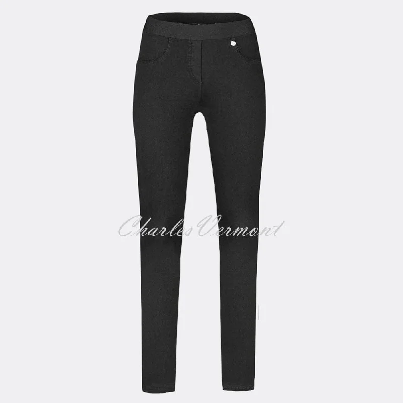 Robell Rose - Full Length Jean 52433-5448-90 (Black) Classic Button Fly Jeans