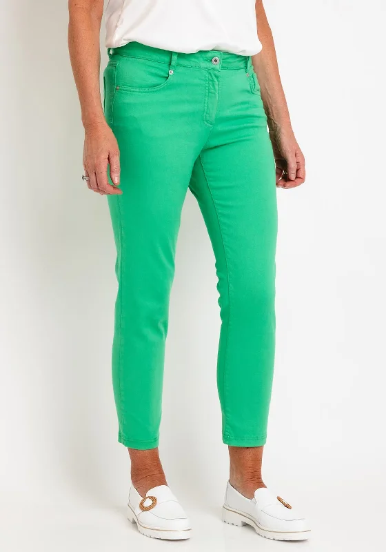 Robell Elena 09 Slim Leg Jeans, Green Comfortable Straight-Legged Denim