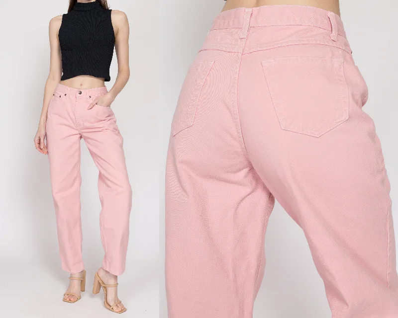 Small 90s Blush Pink High Waisted Jeans 26.5" Fashionable Mom Jeans