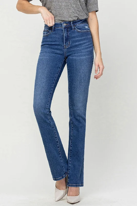Vervet by Flying Monkey High Waist Bootcut Jeans Comfortable Straight-Legged Denim