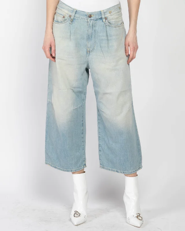 Crop Wide Leg Jeans Comfortable Full-Length Denim Jeans
