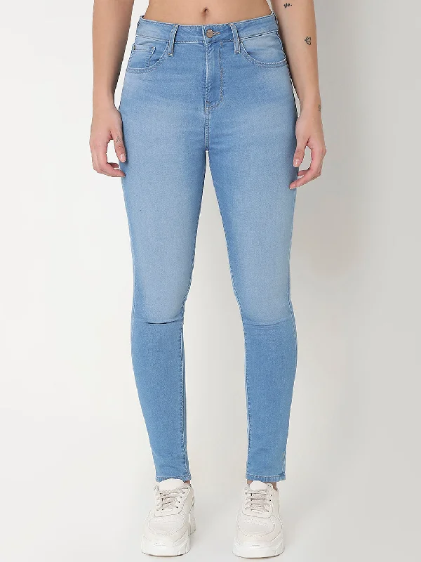 Spykar Women Super Skinny Ankle Leangth Jeans Casual Wide-Legged Denim Jeans