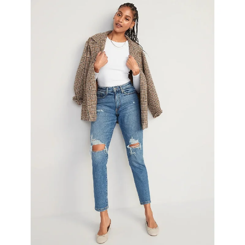 ON High Rise Curvy Mom Jeans Fashionable Relaxed Fit Denim