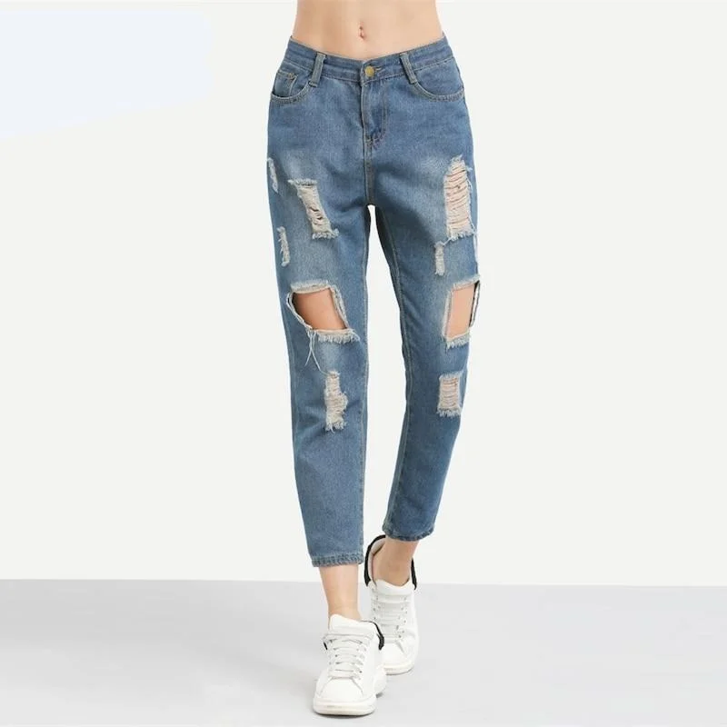 Woman High Waist Jeans Elegant Bootcut Fit Jeans