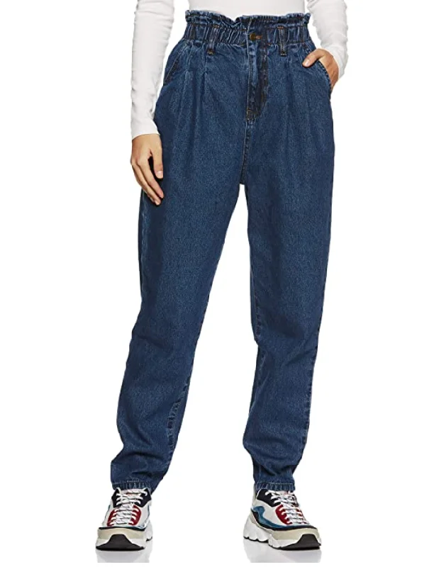 Women's Relaxed Jeans Trendy Acid Wash Skinny Jeans