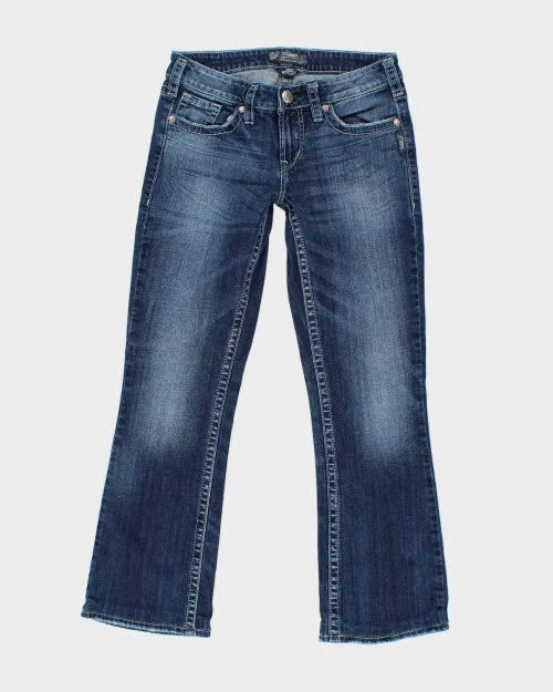 Y2k 00s Silver Jeans - W28 L33 Fashionable Straight Fit Denim