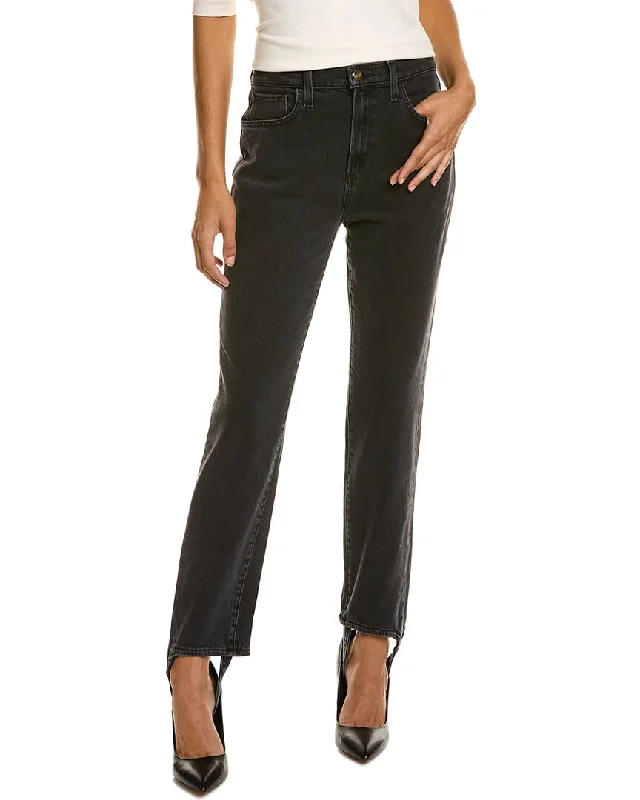 Favorite Daughter The Evelyn High-Rise Storm Slim Straight Jean Trendy Paperbag Waist Jeans