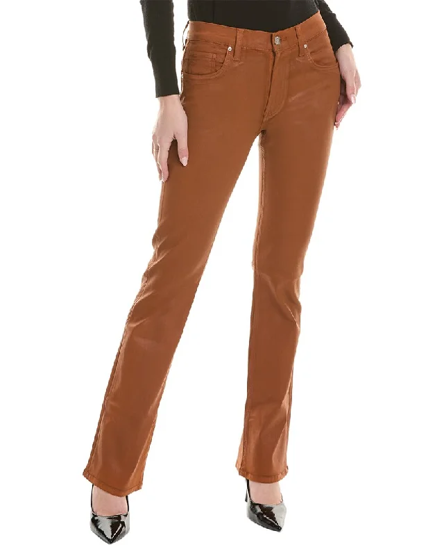 HUDSON Jeans Barbara Caramel Café High-Rise Baby Bootcut Jean Cozy Stretch High-Waist Jeans