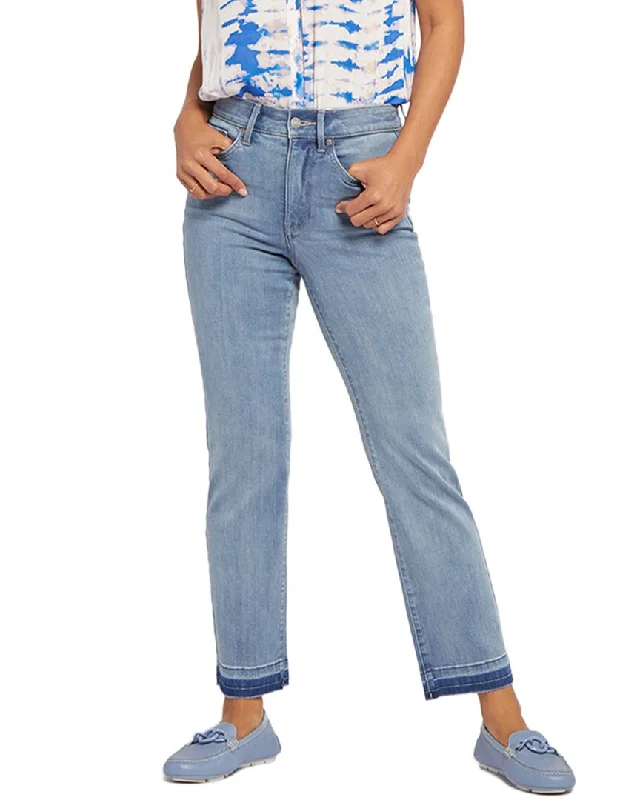 NYDJ Marilyn Crystalline High-Rise Ankle Straight Leg Jean Chic Faded Blue Jeans