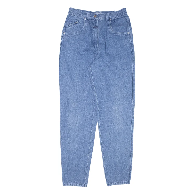 SOUND NO 1 Jeans Blue Denim Regular Mom Womens W26 L31 Trendy Vintage Denim Jeans