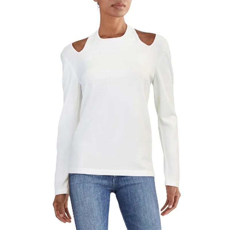 Womens Halter Long Sleeve Pullover Sweater High Neck Crew Neck V-Neck