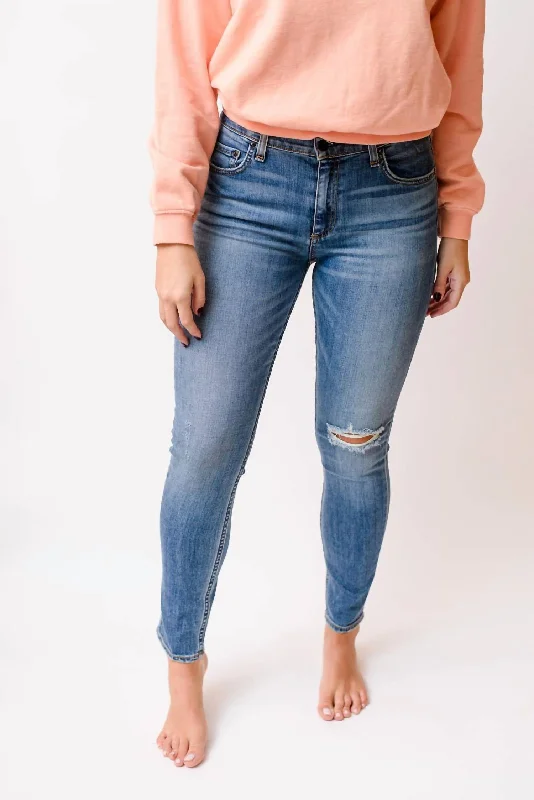 Women's Mid Rise Jax Jeans In Rockaway Chic Ripped Jeans