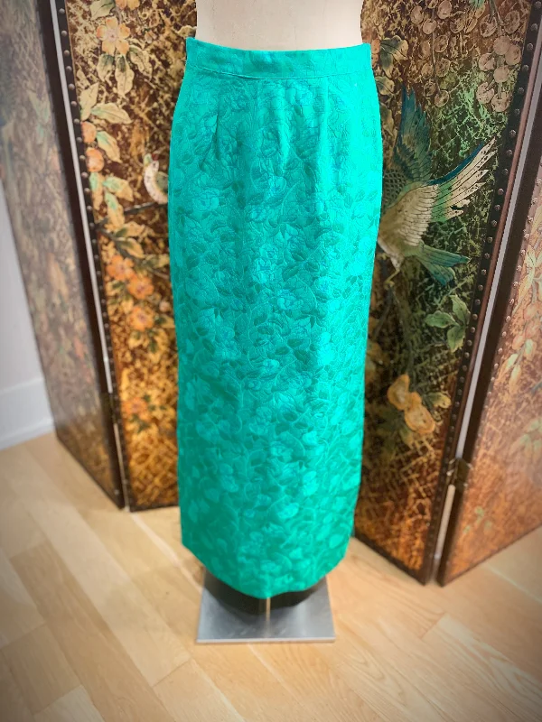 1960s Green Mermaid Tail Long Skirt cashmere skirt fine