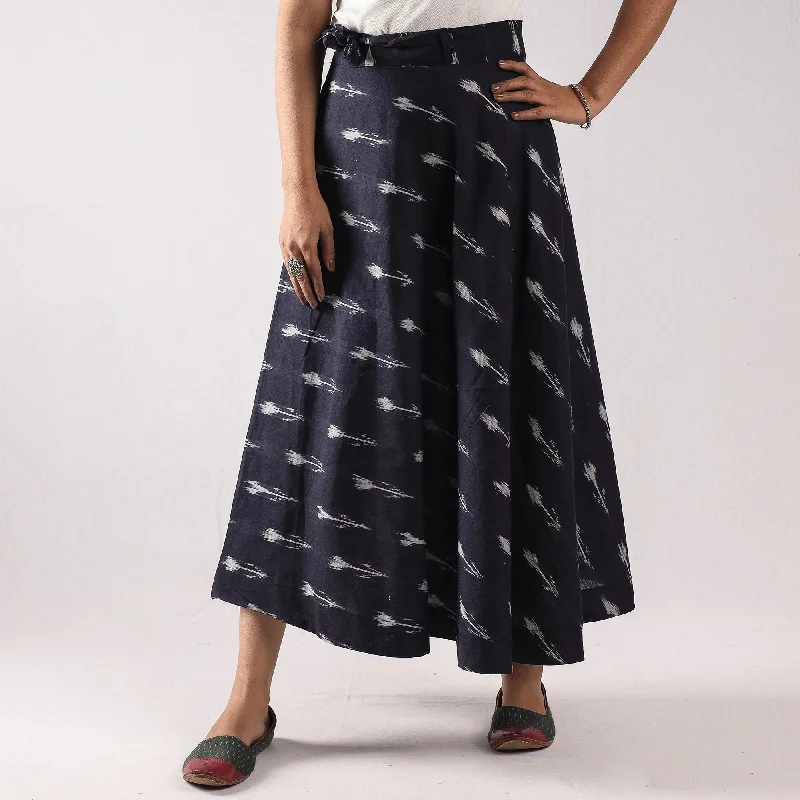 Blue - Pochampally Ikat Cotton Wrap Around Skirt denim skirt durable