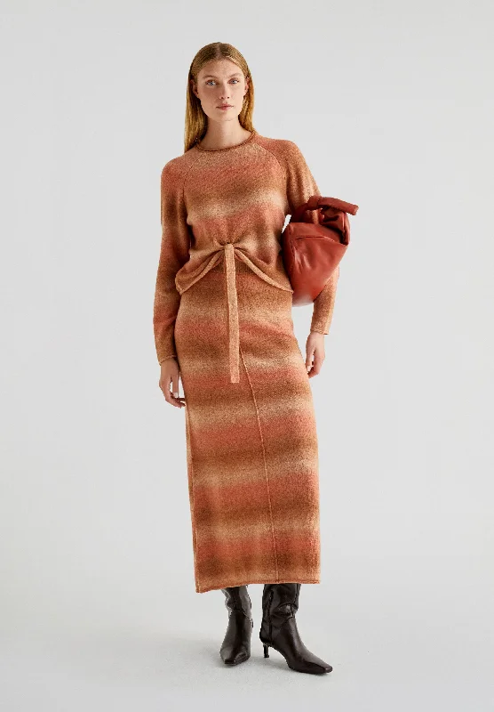DEGRED SET KNIT SKIRT satin skirt smooth