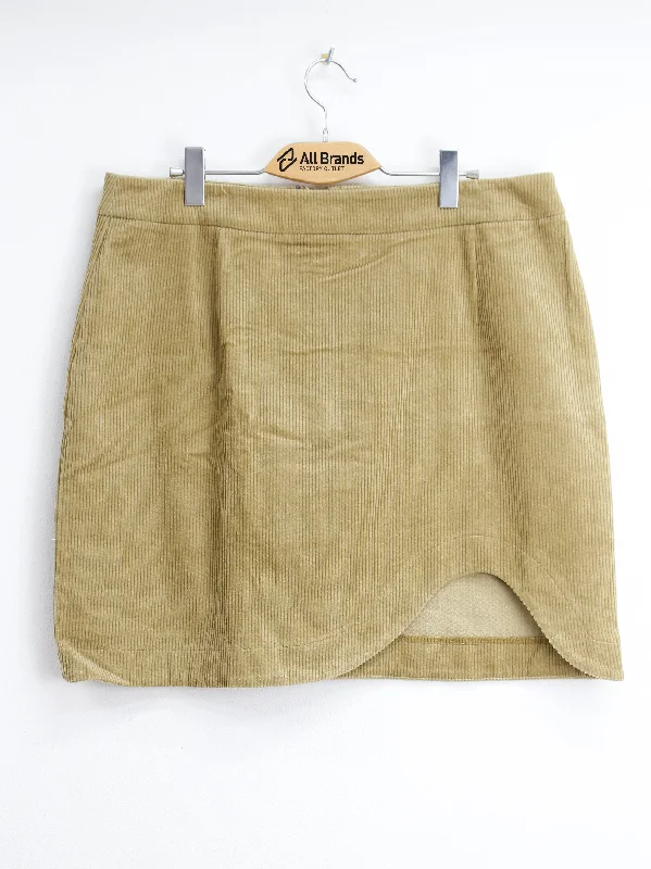 Women's Ribbed Velvet Skirt,Yellow corduroy skirt durable