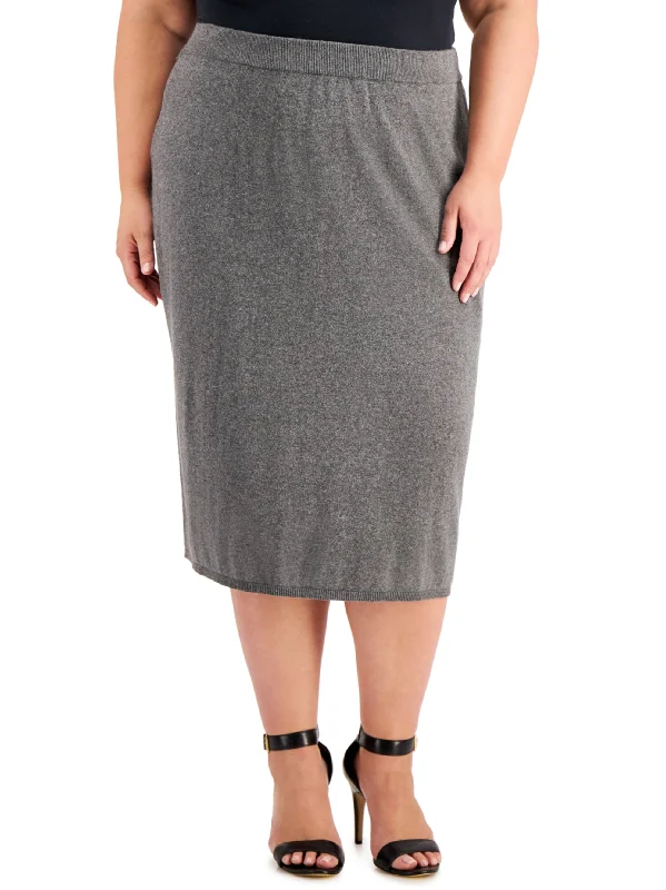 Women's Plain MIDI Skirt,Grey corduroy skirt durable