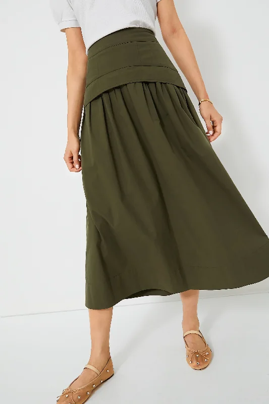Army Green Jolie Skirt cashmere skirt soft