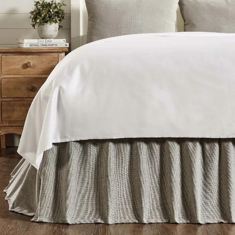 Burlap Dove Grey Ruffled Queen Bed Skirt 60x80x16 VHC Brands seamless skirt comfort